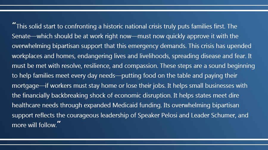 Families First Coronavirus Response Act Statement